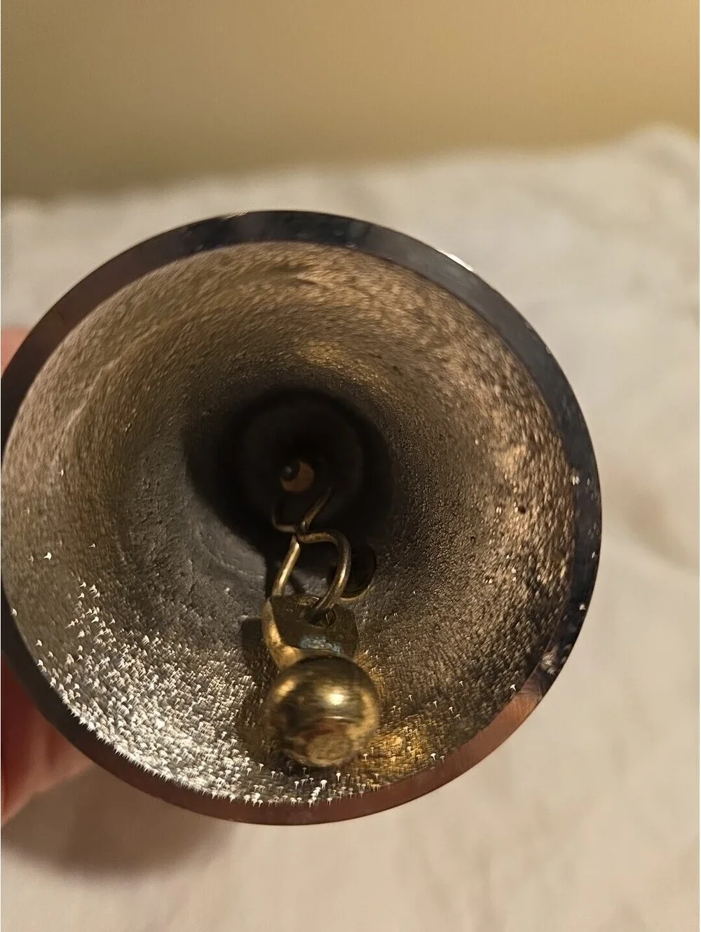 Vintage Silver Tone Bell With Solid Brass Bear Handle  4.50